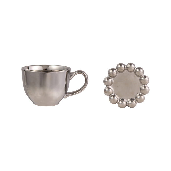 Chrome Mug & Saucer - Madison's Niche