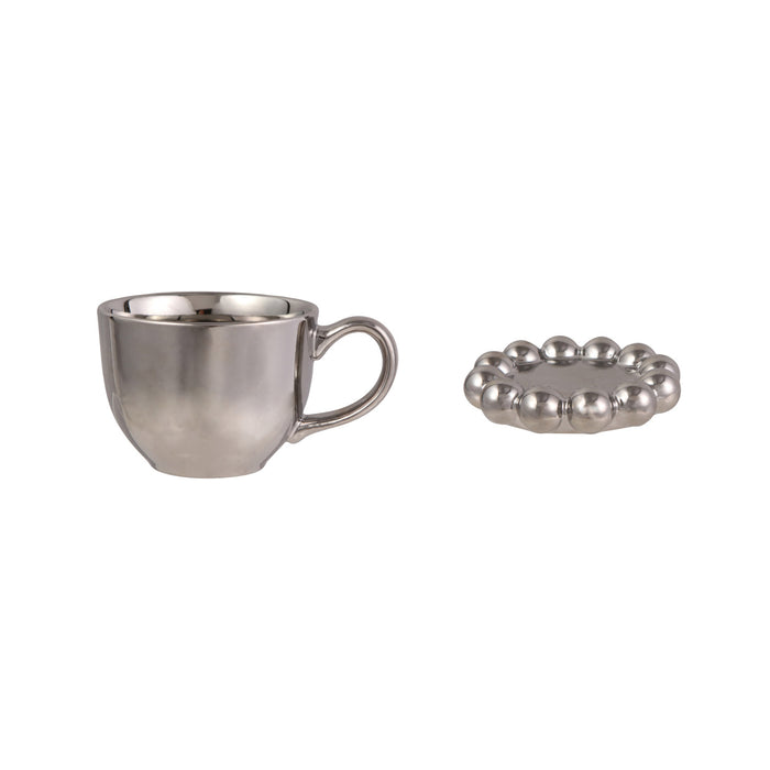 Chrome Mug & Saucer - Madison's Niche