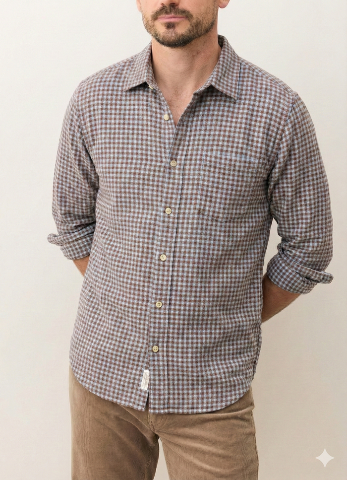 Class Stretch Selvage Shirt in Burgundy