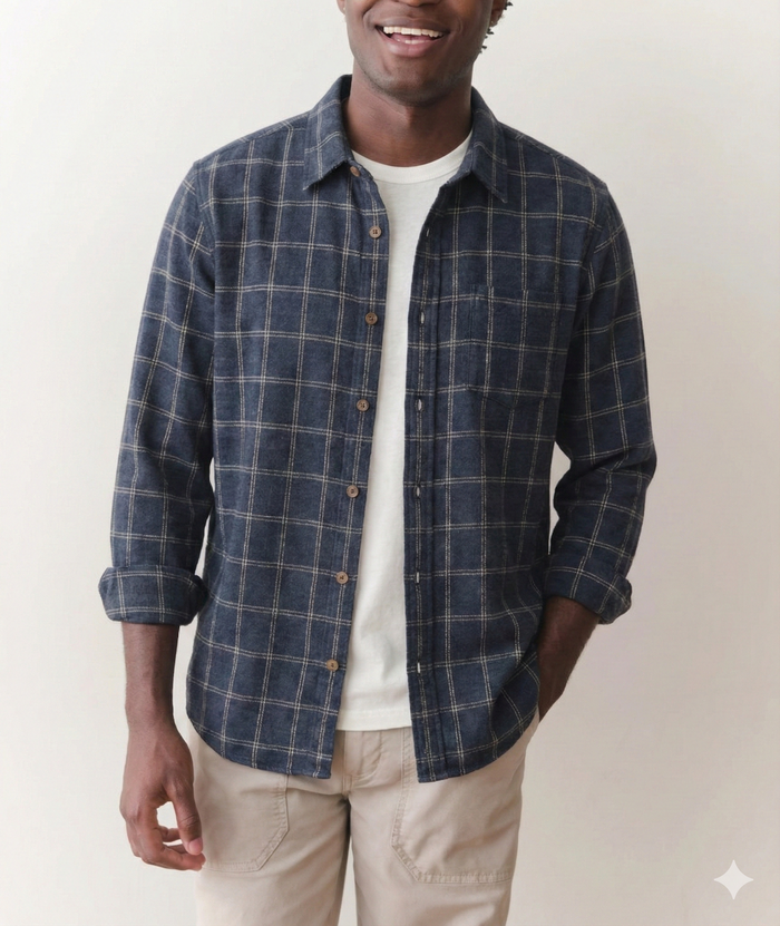 Class Stretch Selvage Shirt in Navy