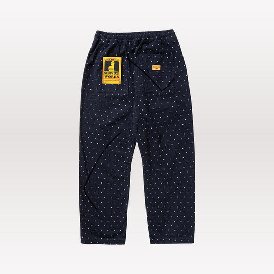 Classic Chef Pants - Navy Polka Dot