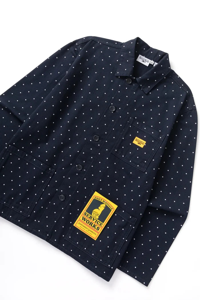 Classic Chore Shirt - Navy Polka Dot