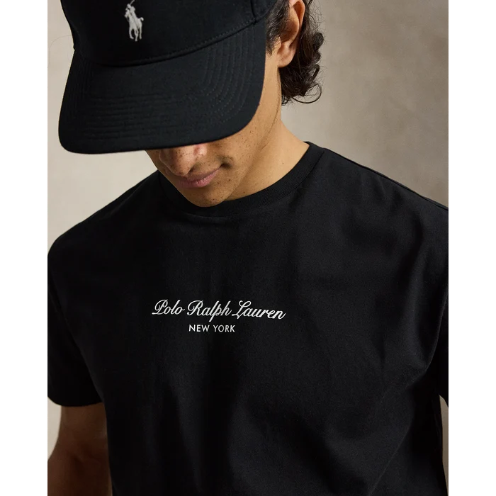 Classic Fit Logo Jersey T-Shirt in Black
