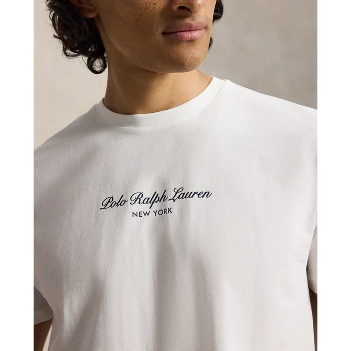 Classic Fit Logo Jersey T-Shirt in White