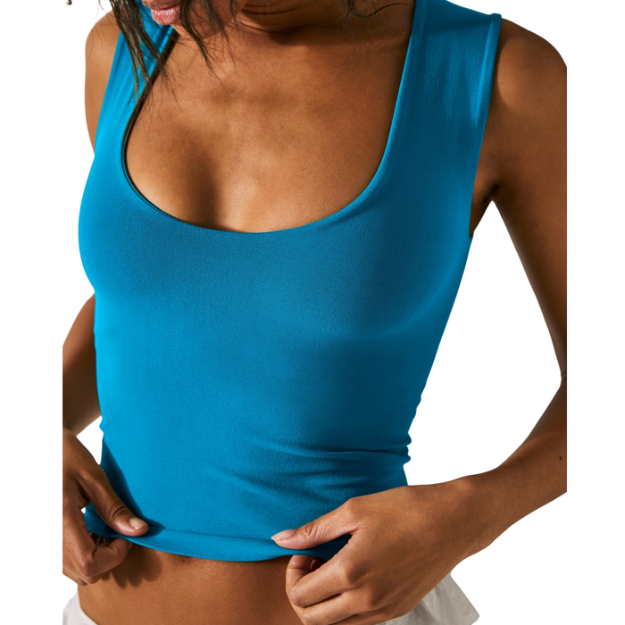 Clean Lines Muscle Cami in Hyper Teal - Madison's Niche