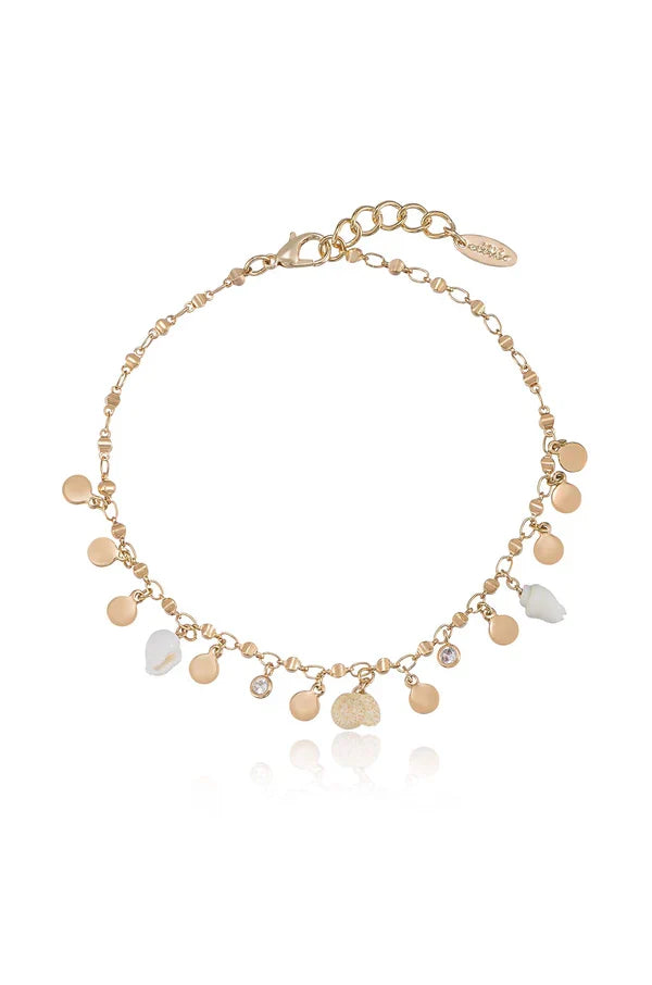 Coastal Shell Anklet in Gold