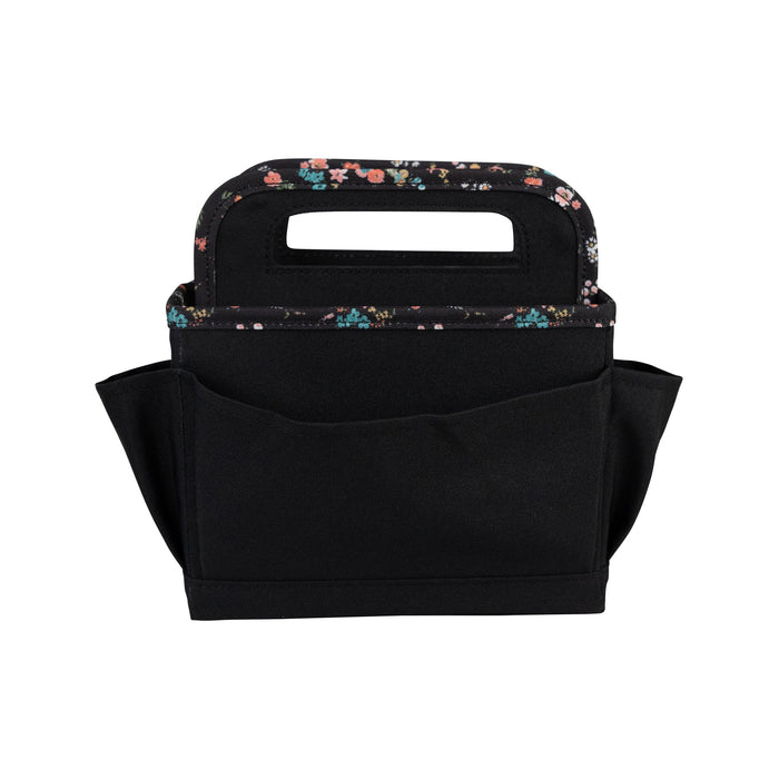 Collapsible Desktop Craft Caddy, Black & Floral