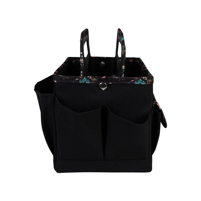 Collapsible Desktop Craft Caddy, Black & Floral
