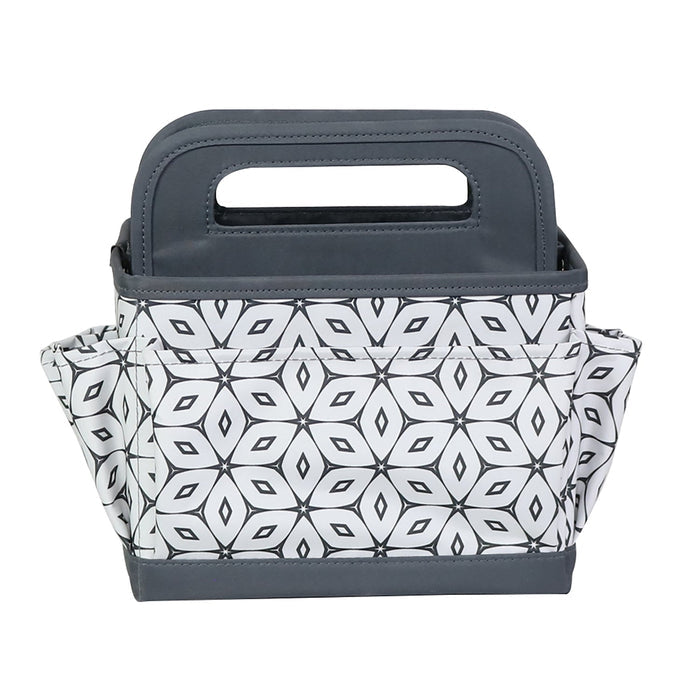 Collapsible Desktop Craft Caddy, Grey Geometric