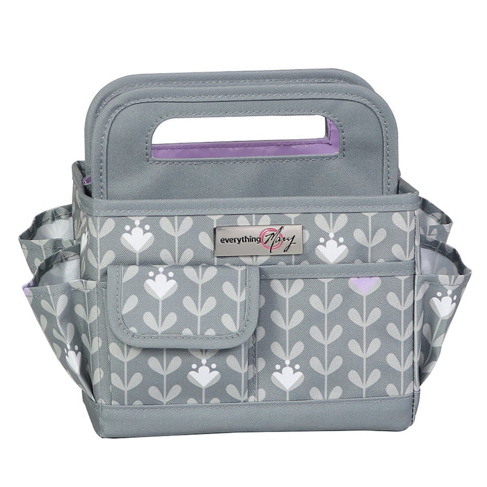 Collapsible Desktop Craft Caddy, Purple Flowers