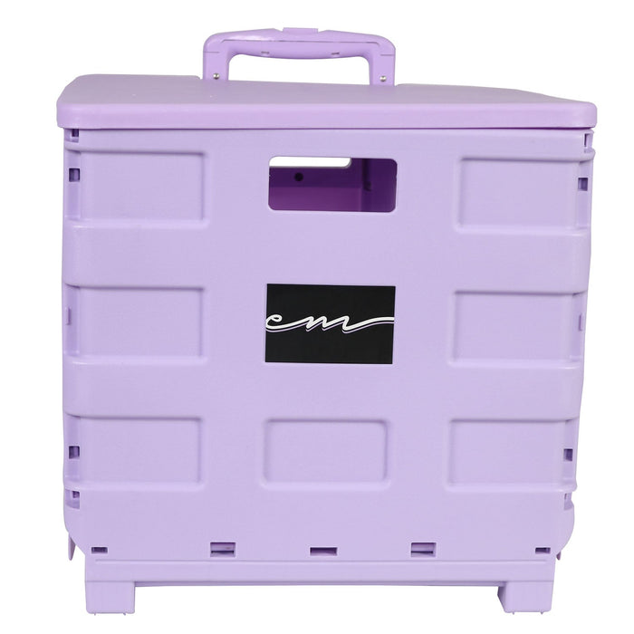 Collapsible Plastic Rolling Craft Cart, Purple