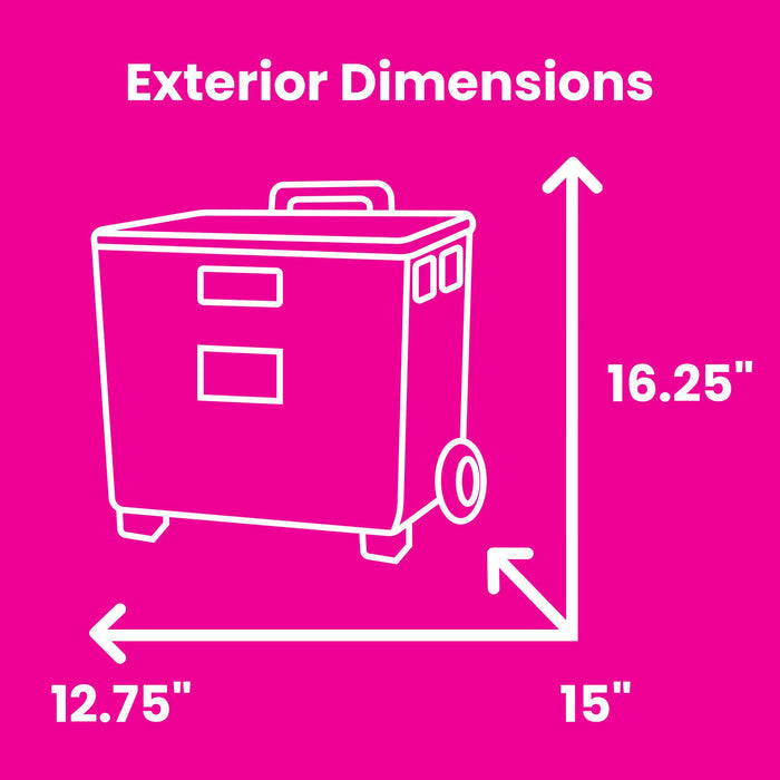 Collapsible Rolling Craft Cart with Lid – Pink