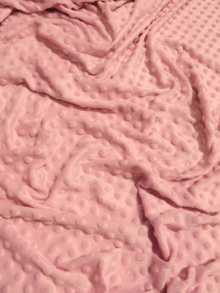 Coral Minky Dimple Dot Baby Soft Fabric / Sold By The Yard