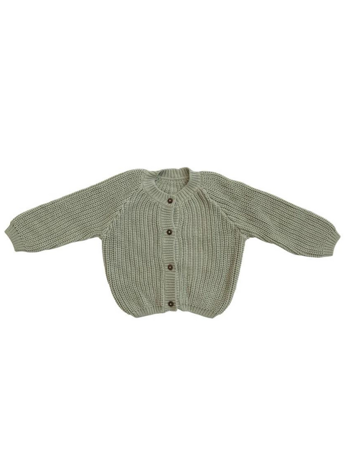 Cotton Knit Baby Sweater in Green - Madison's Niche
