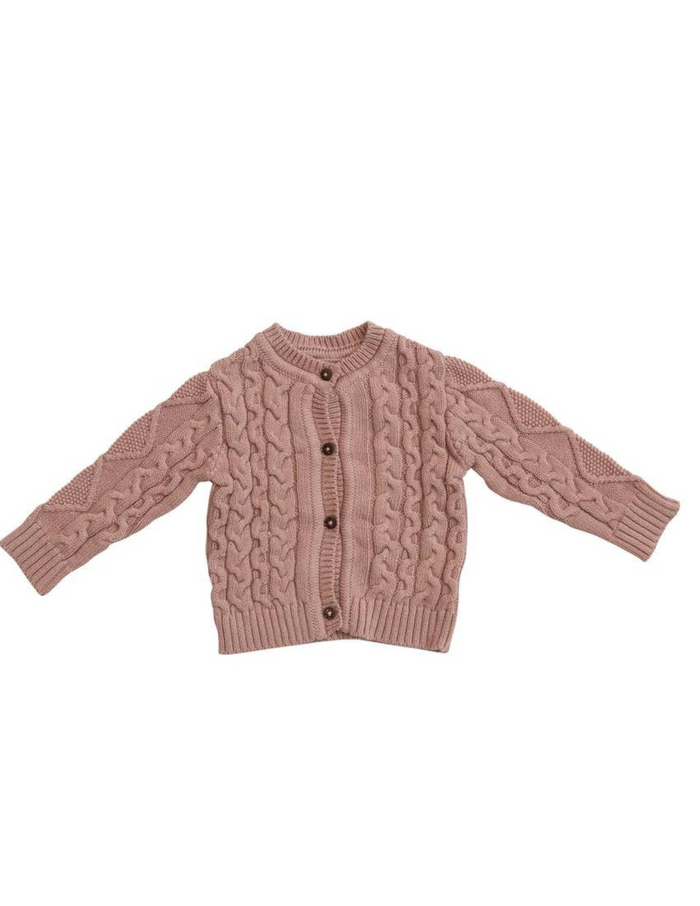 Cotton Knit Baby Sweater in Pink - Madison's Niche