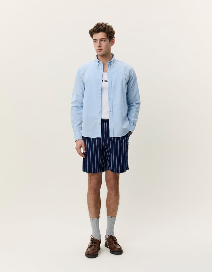 Cotton Linen Shirt - Skyway Blue