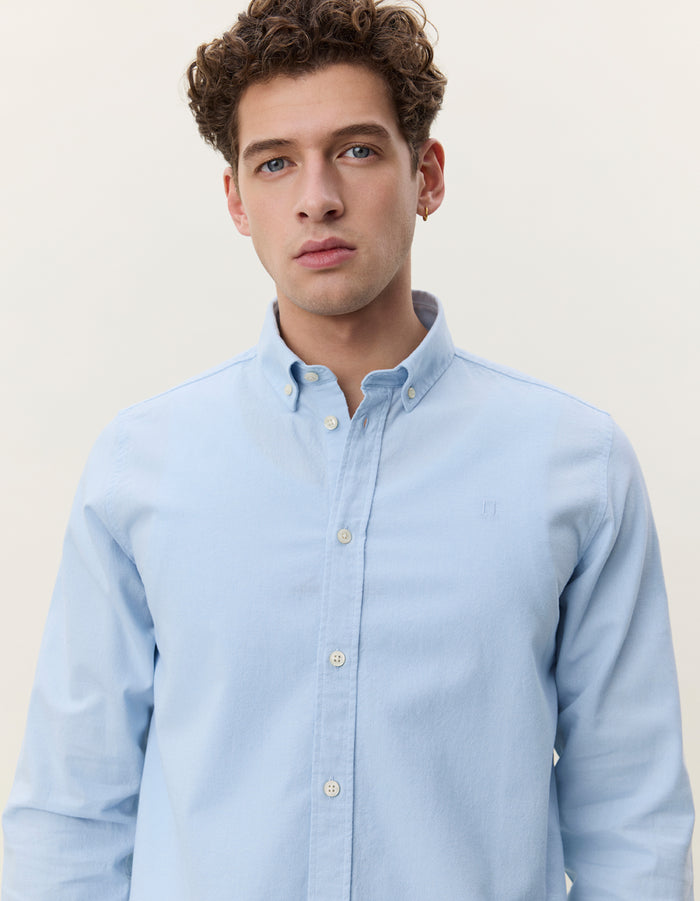 Cotton Linen Shirt - Skyway Blue