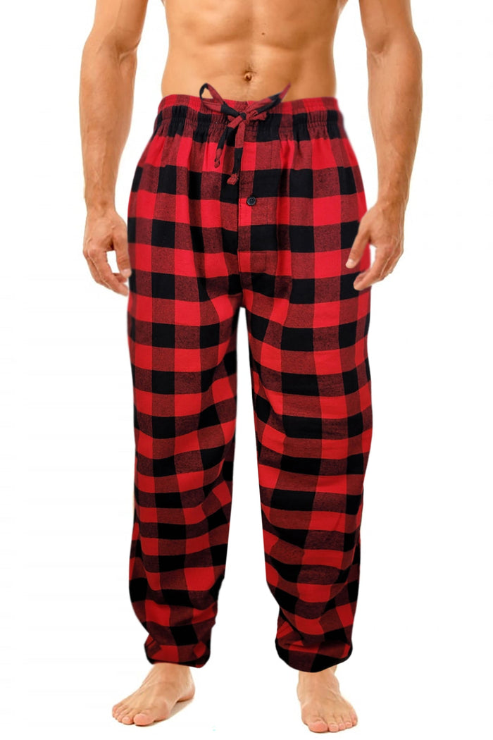Cotton Lounge Pajama Pants for Men | Plaid S-6XL | Different Touch
