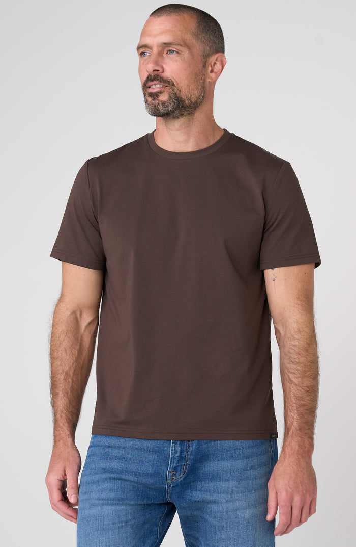 Crew Neck Tee in Brown