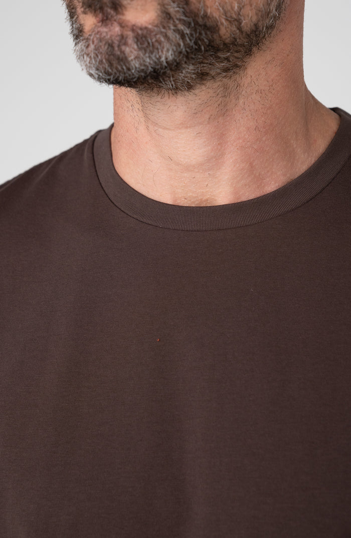 Crew Neck Tee in Brown
