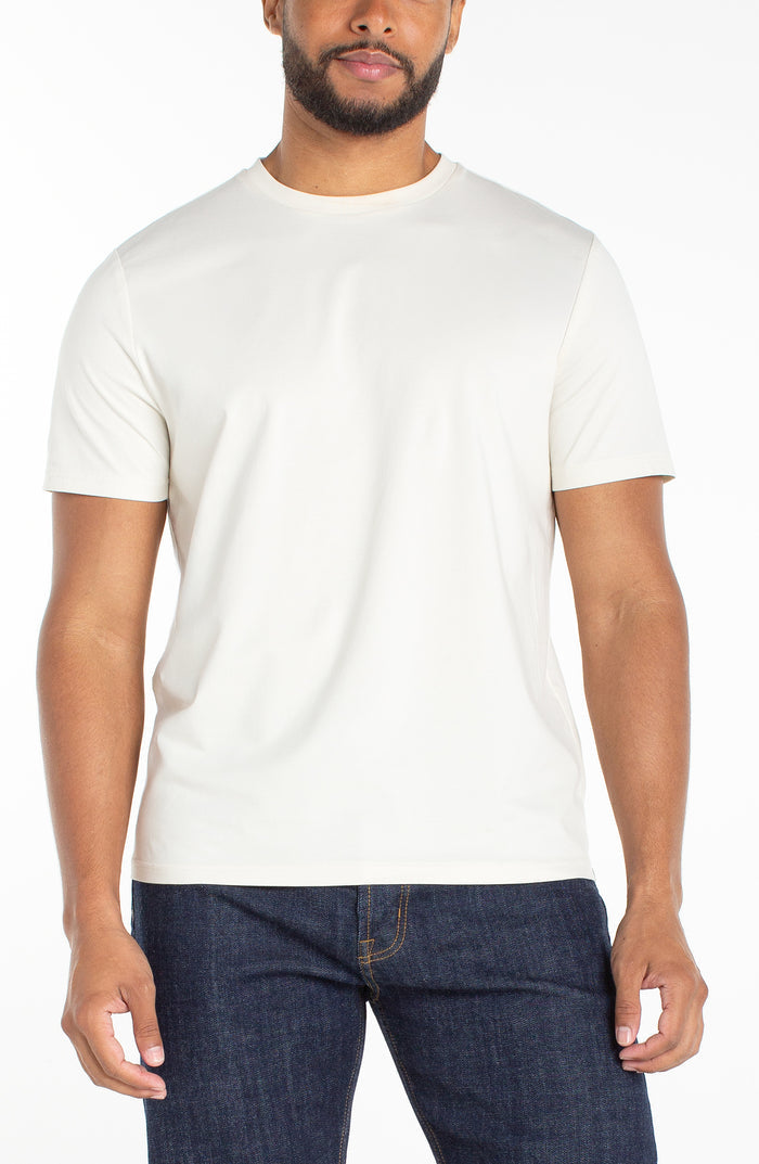 Crew Neck Tee in Parchment - Madison's Niche