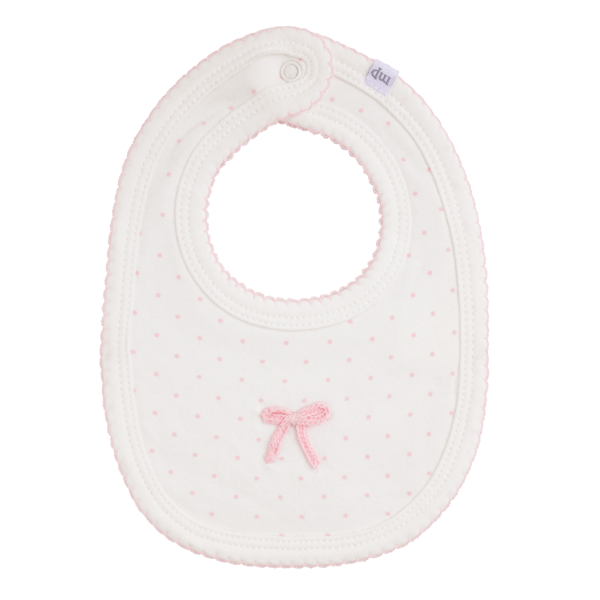 Crochet Bow Dots Bib - Madison's Niche