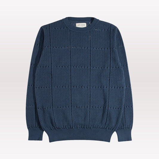 Crochet Crewneck Knit - Blue