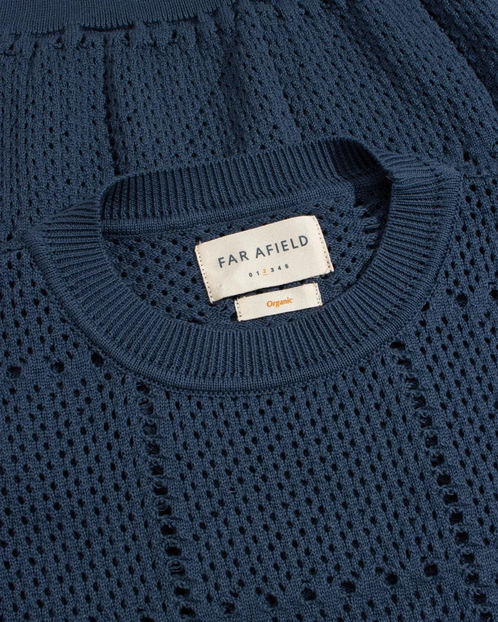 Crochet Crewneck Knit - Blue