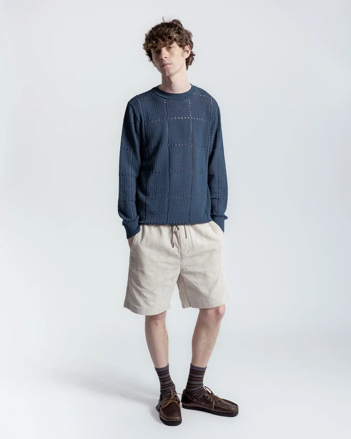 Crochet Crewneck Knit - Blue