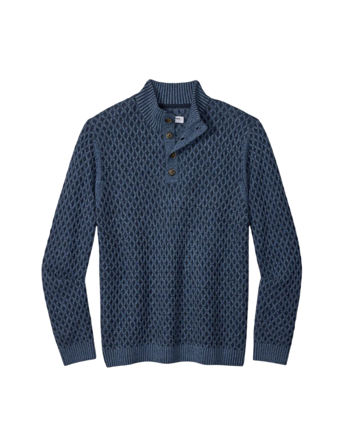 Cross Cable Button-Neck in Coastline - Madison's Niche