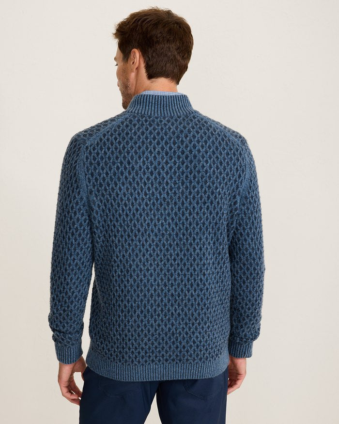 Cross Cable Button-Neck in Coastline - Madison's Niche