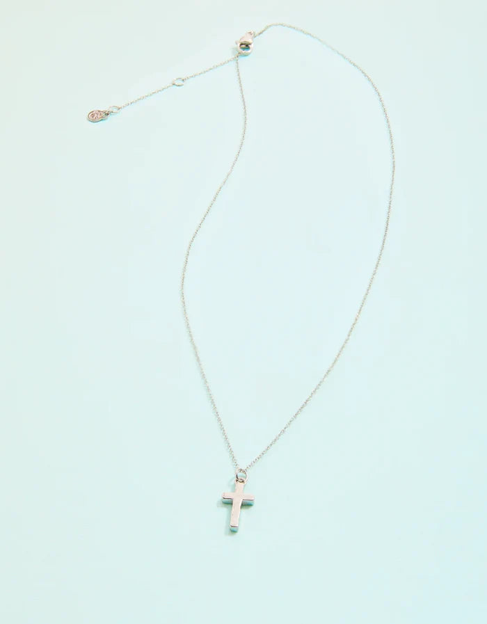 Cross Necklace 17' in Silver - Madison's Niche