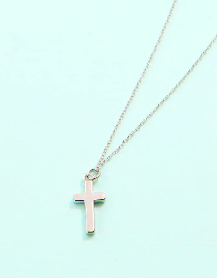 Cross Necklace 17' in Silver - Madison's Niche