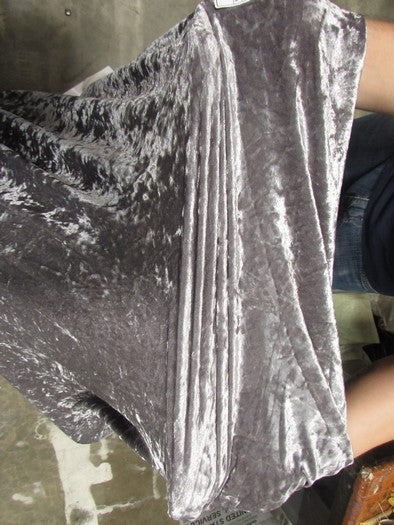 Crushed Stretch Velvet Costume Fabric / Navy Blue / Sold By The Yard