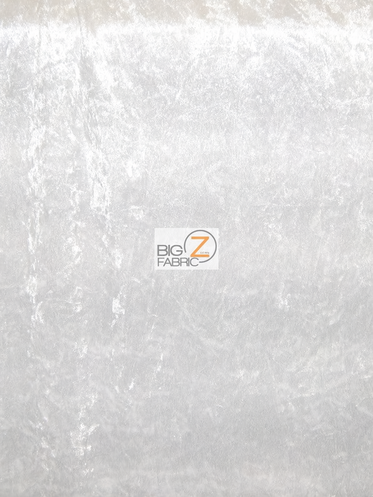 Crushed Stretch Velvet Costume Fabric / White / Sold By The Yard