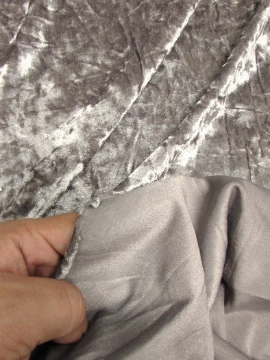 Crushed Stretch Velvet Costume Fabric / White / Sold By The Yard