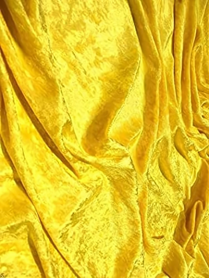 Crushed Stretch Velvet Costume Fabric / Yellow / Sold By The Yard