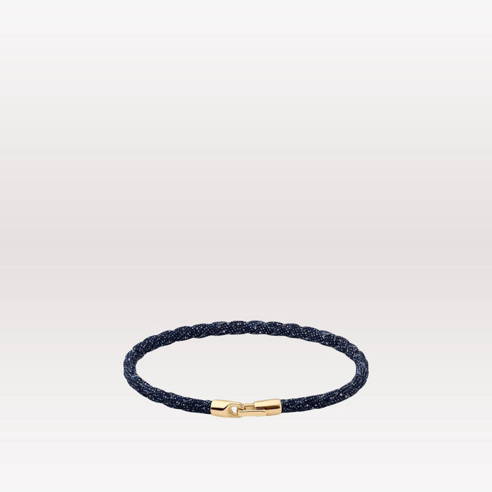 Cruz Denim Bracelet - Gold Vermeil, Navy