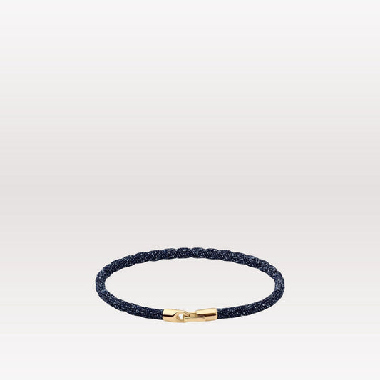 Cruz Denim Bracelet - Gold Vermeil, Navy