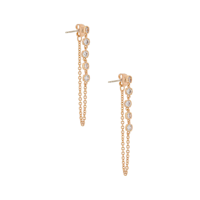 Crystal Chain Danglers 18K - Madison's Niche