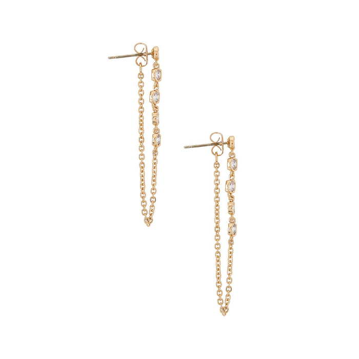 Crystal Chain Danglers 18K - Madison's Niche