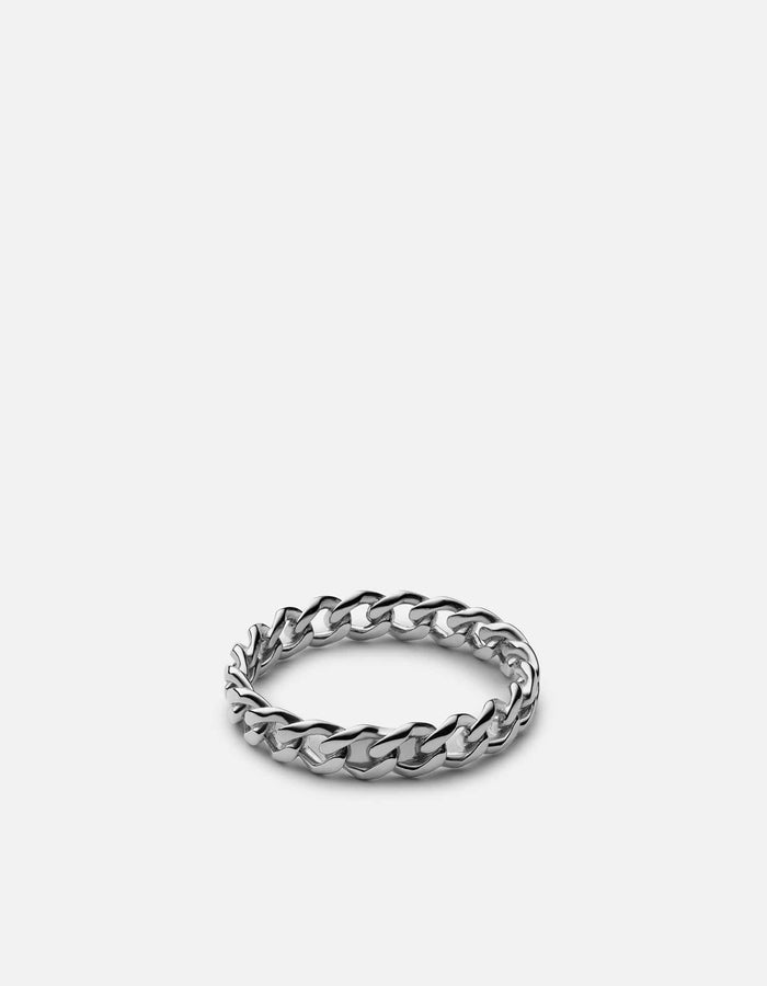 Cuban Link Ring - Sterling Silver, angle
