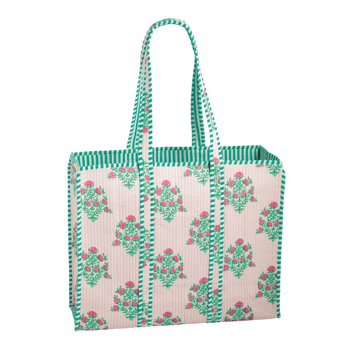 Dahlia Block Print Tote - Madison's Niche