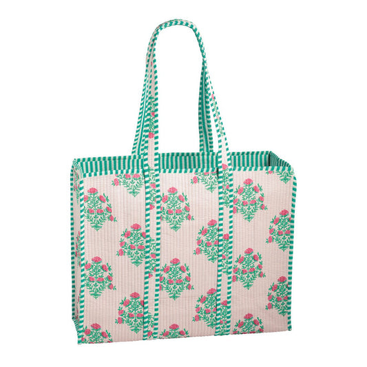 Dahlia Block Print Tote - Madison's Niche