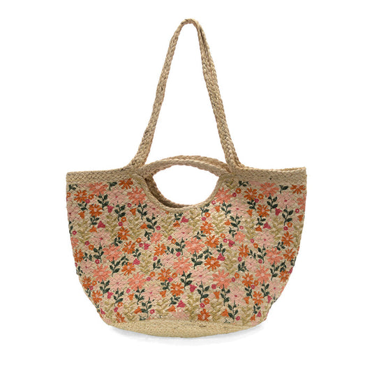 Daisies Anya Jute Tote - Madison's Niche