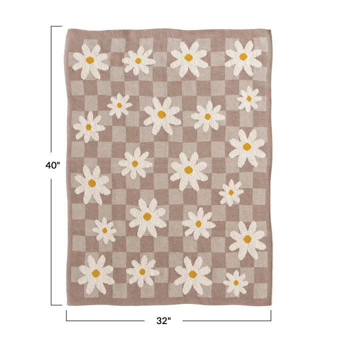 Daisies & Check Baby Blanket - Madison's Niche