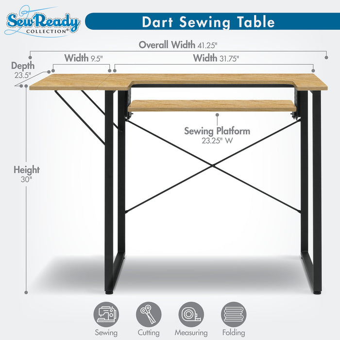Dart Sewing Table Graphite / Ashwood