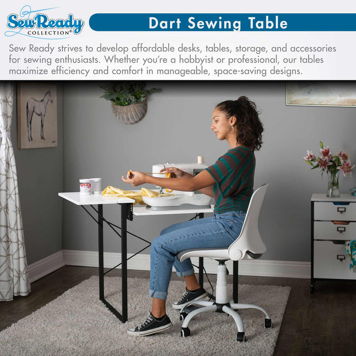 Dart Sewing Table Graphite / White