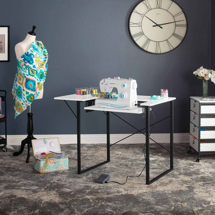 Dart Sewing Table Graphite / White