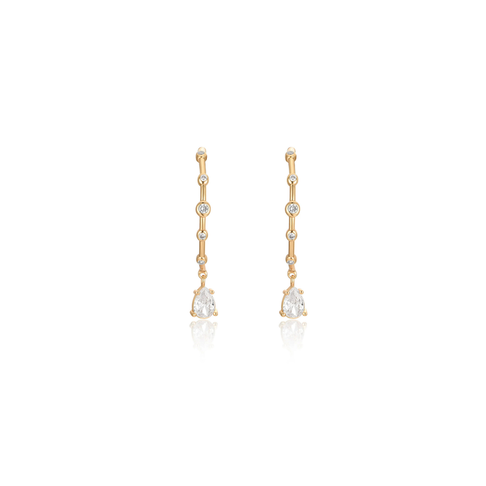 Delicate Crystal Charm Hoop Earrings - Madison's Niche